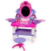 Toaletní stolek pro dívku, vysoušeč vlasů, zrcadlo