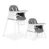 ECOTOYS 3 v 1 skládací dětská židle na krmení šedá