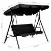 Zahradní houpačka s polštáři, 3-místná houpací lavice, nastavitelná střecha