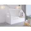 Postel Domeček Levý 160x80 + matrace+rošt
