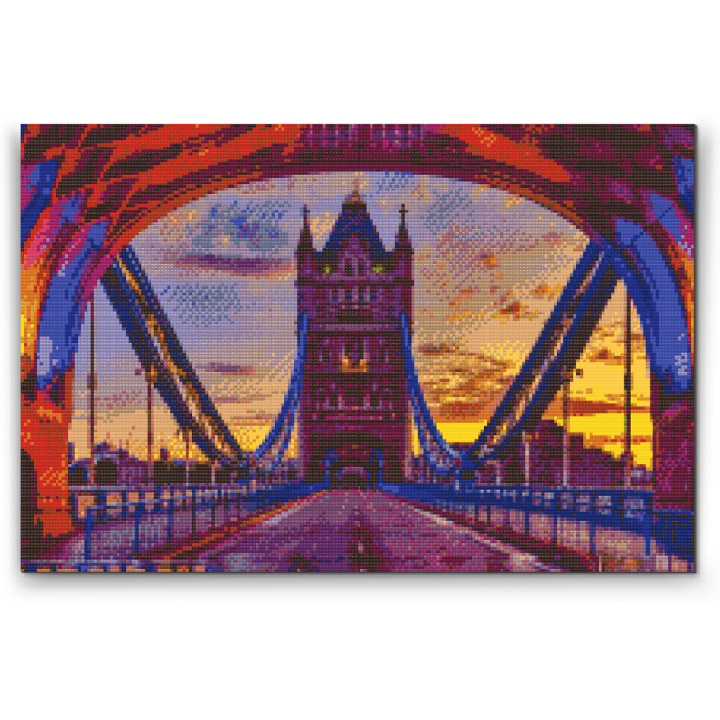 Gyémántszemes festmény – Színes London Bridge