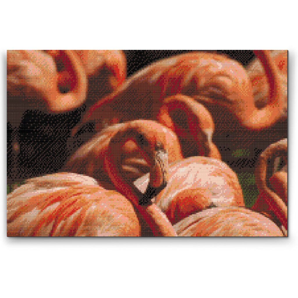 Gyémántszemes festmény – Flamingók 2
