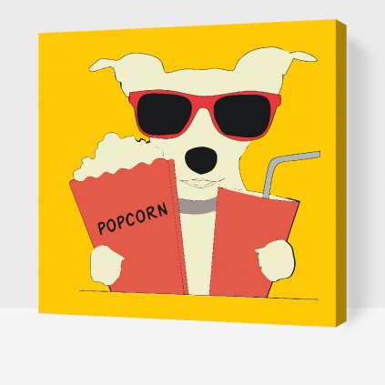 Festés számok szerint – Kutya popcornnal