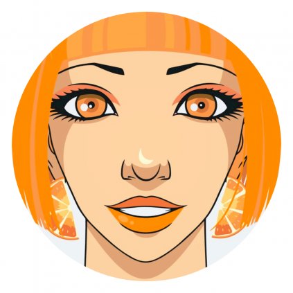 Festés számok szerint - Nő narancsszínű fülbevalóval