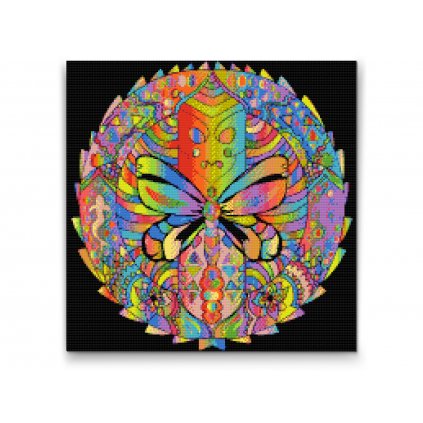 Gyémántszemes festmény – Mandala pillangóval