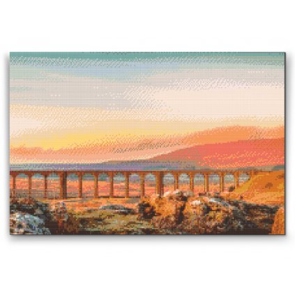 Gyémántszemes festmény – Ribblehead viadukt