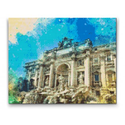 Gyémántszemes festmény – Trevi-kút 2