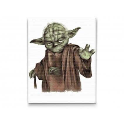 Gyémántszemes festmény – Yoda
