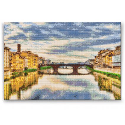 Gyémántszemes festmény – Arno folyó Firenzében