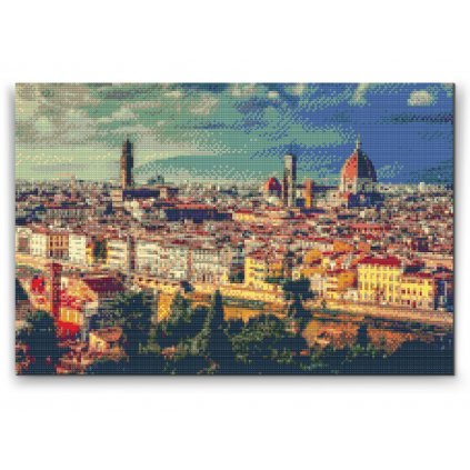 Gyémántszemes festmény – Városkép - Firenze