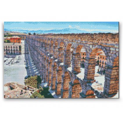 Gyémántszemes festmény – Segovia római vízvezetéke, Spanyolország