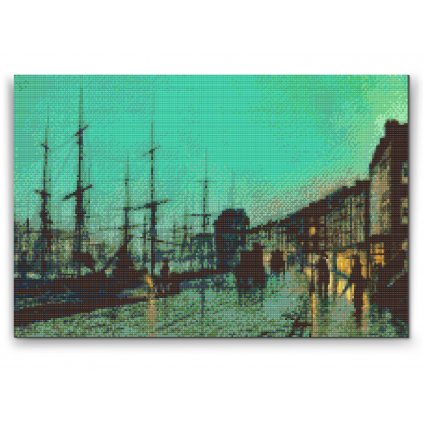 Gyémántszemes festmény – John Atkinson Grimshaw - Shipping on the Clyde