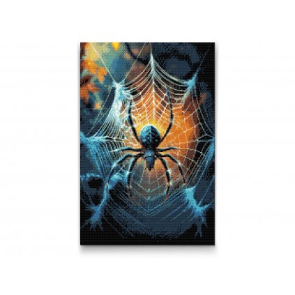 Gyémántszemes festmény - Pók a pókhálóban