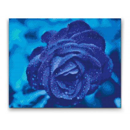 Gyémántszemes festmény – Kék rózsa