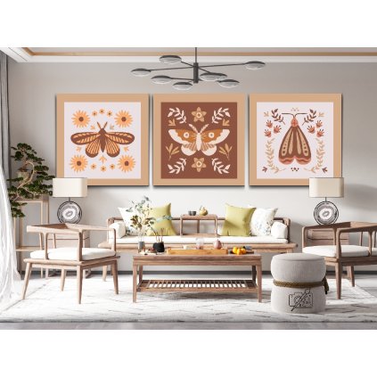 Festés számok szerint - Boho pillangó (3 db-os készlet)