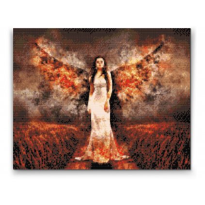 Gyémántszemes festmény – Lángba boruló angyal