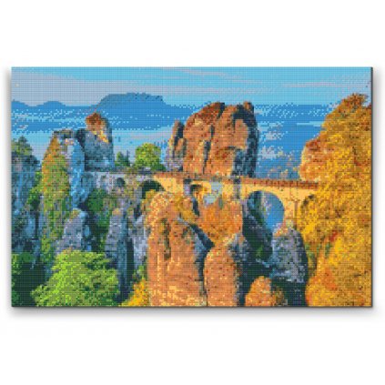 Gyémántszemes festmény – Bastei hídja