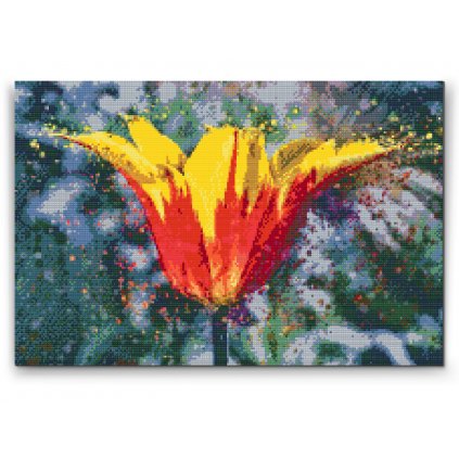 Gyémántszemes festmény – Virágzó tulipán