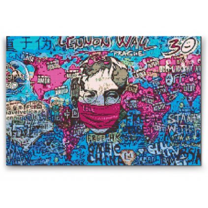 Gyémántszemes festmény – Lennon-fal