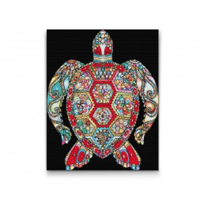 Gyémántszemes festmény – Mandala teknős
