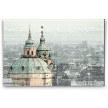 Gyémántszemes festmény – Prágai panoráma