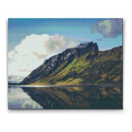 Gyémántszemes festmény – Hegyi tó, fjord
