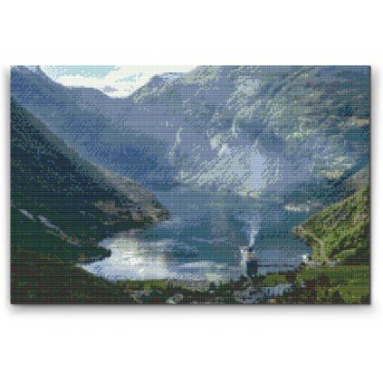 Gyémántszemes festmény – Geirangerfjord, Norvégia