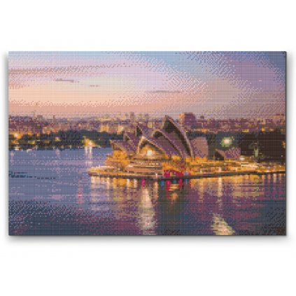 Gyémántszemes festmény – Sydney éjjeli opera