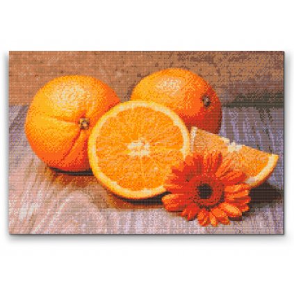 Gyémántszemes festmény – Citrusok, narancs