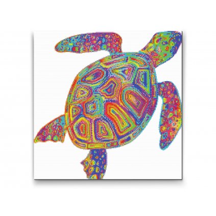 Gyémántszemes festmény – Szivárványos teknős
