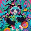 Gyémántszemes festmény - Boldog panda