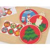 Diamond stickers - Christmas decoration 2 (6pcs stickers, 3pcs wooden cutout)