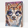 Festés számok szerint – Szemüveges husky