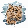 Gyémántszemes festmény – Leopardfej