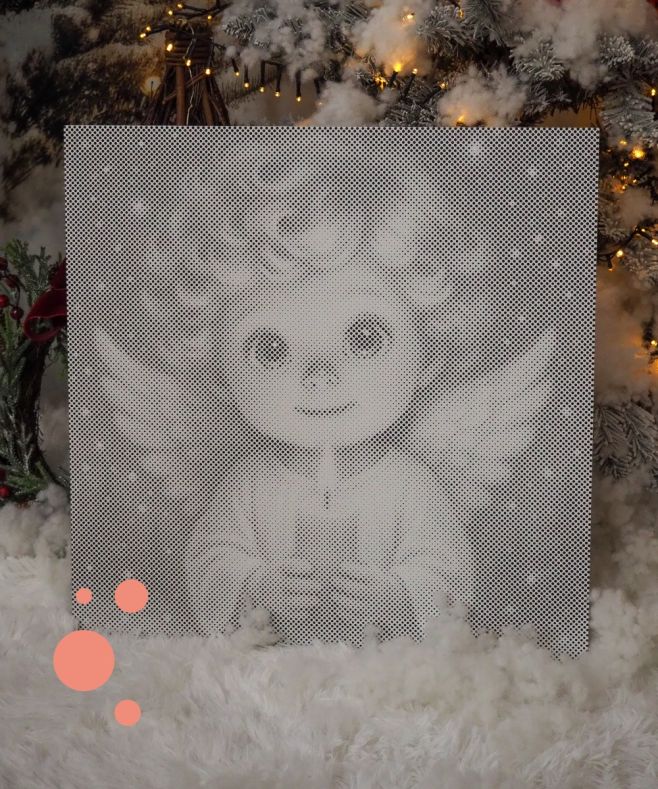 Egy angyal, aki vigyáz otthonodra. ✨ Pontfestett kép, tele fénnyel és nyugalommal. Lelket simogató ajándék karácsonyra. 🎁💫...