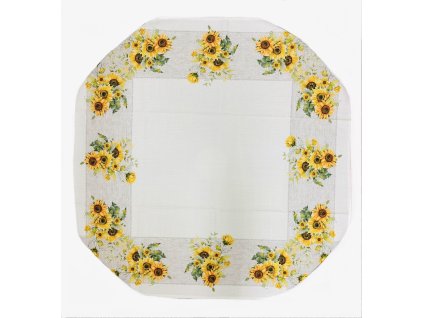 Polyesterový ubrus - žlutobílé slunečnice