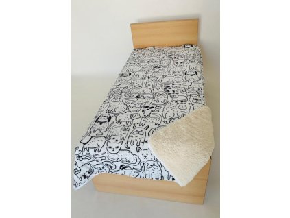 Dětská deka OVEČKA - černobílé hravé zvířátka