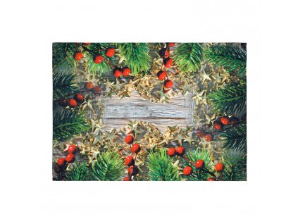 Polyesterový ubrus - vánoční ozdoby (Velikost 35*50 cm)
