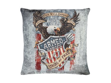 Gobelínový povlak na polštář - orel se štítem "armed forces" (Velikost 42*42 cm)
