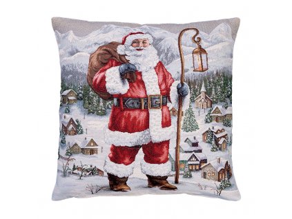 Gobelínový povlak na polštář - Vánoční Santa Claus (Velikost 42*42 cm)