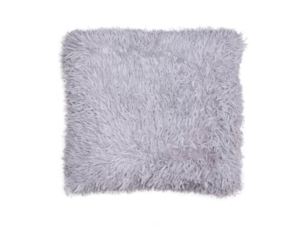 Povlak mikroflanel jednobarevná s dlouhým vlasem - šedá (Velikost 42*42 cm)