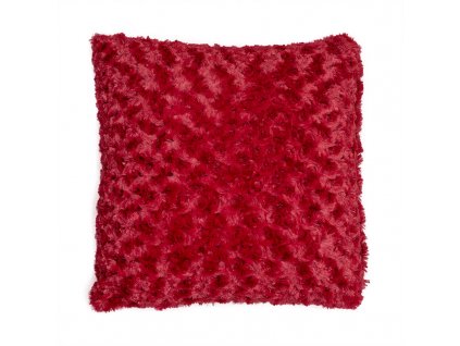 Povlak mikroflanel - červená kroucený vlas (Velikost 42*42 cm)