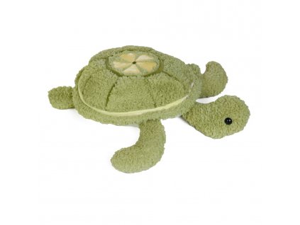 Plyšová hračka ve tvaru zelené želvy je ideálním mazlíčkem