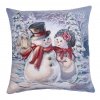 Gobelínový povlak na polštář - Vánoční chenille se sněhuláky