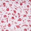 Bavlněná látka metráž - drobné červené kvítky na bílé