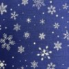 Bavlněná látka metráž - modrotisk vločky tmavý