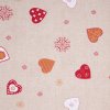 Bavlněná látka srdce s vločkami