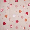 Bavlněná látka srdce s vločkami