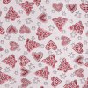 Lurexová látka metráž - srdíčka a stromečky