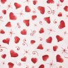 Režná látka metráž -Červená srdce